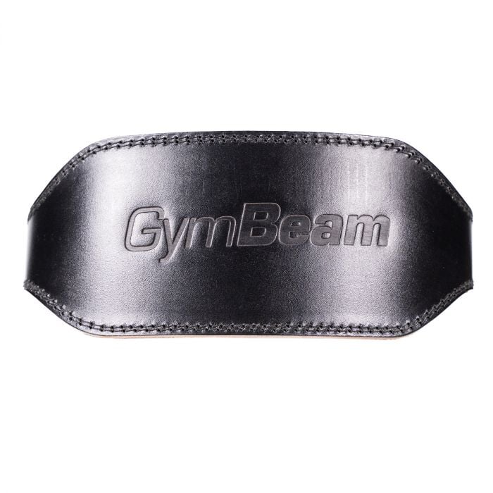 Fitness remen Full Leather Black - GymBeam XXL