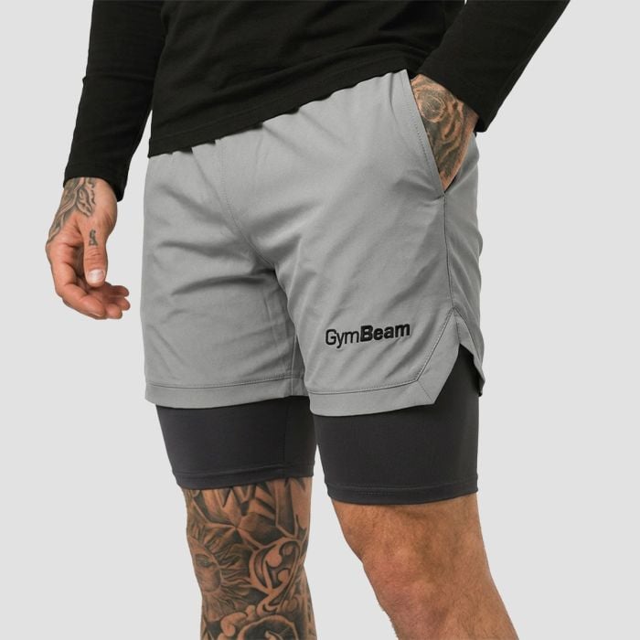 Men‘s 2in1 Shorts Iron Smoke