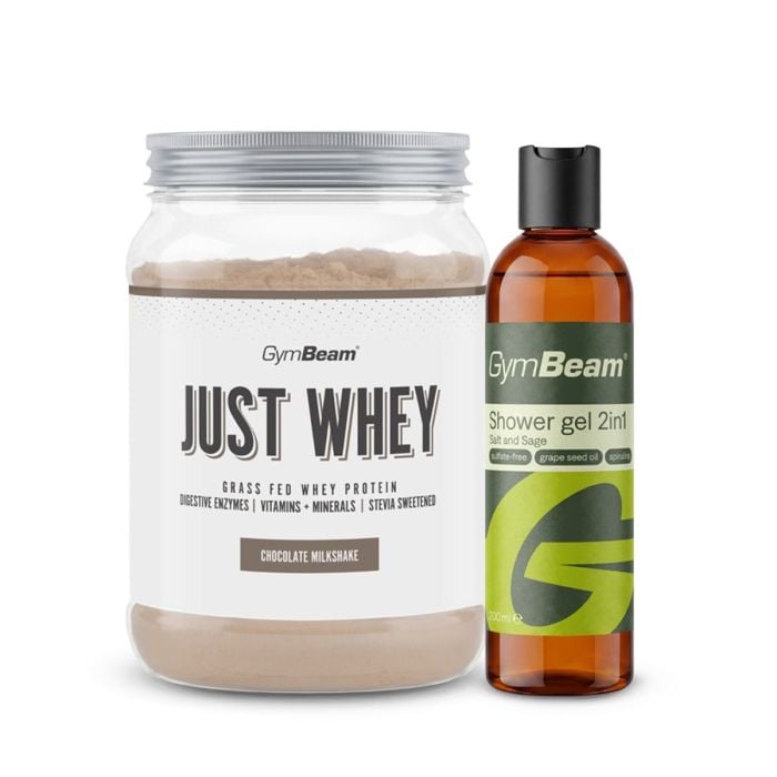 Just Whey protein sirutke od krava hranjenih travom – GymBeam 500 g - cookies & cream - 01