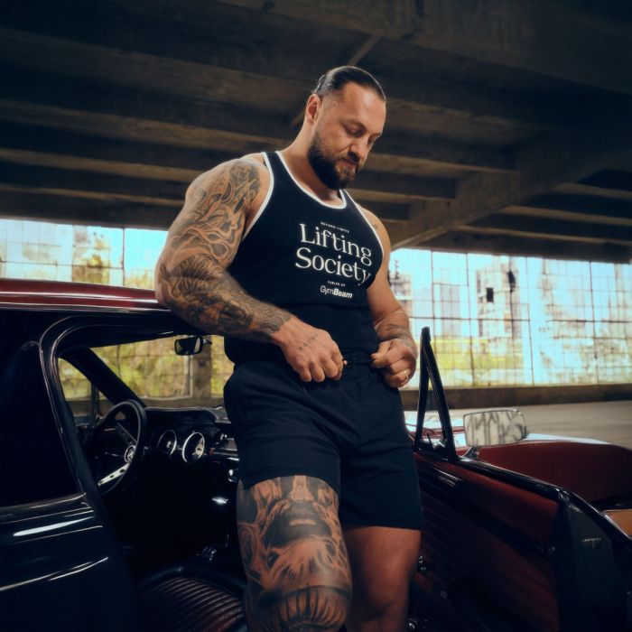 Majica bez rukava Lifting Society Black - GymBeam L