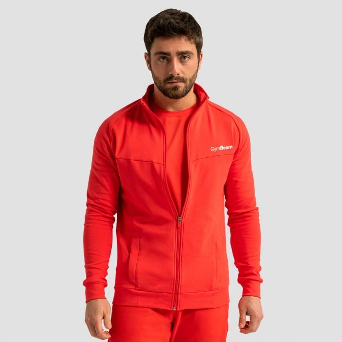 Muška dukserica Zip Up Limitless Hot Red - GymBeam XL