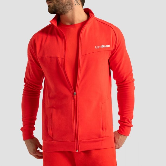 Muška dukserica Zip Up Limitless Hot Red - GymBeam XL