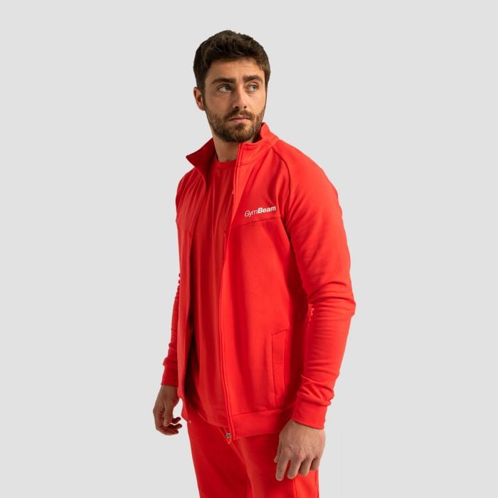 Muška dukserica Zip Up Limitless Hot Red - GymBeam XL