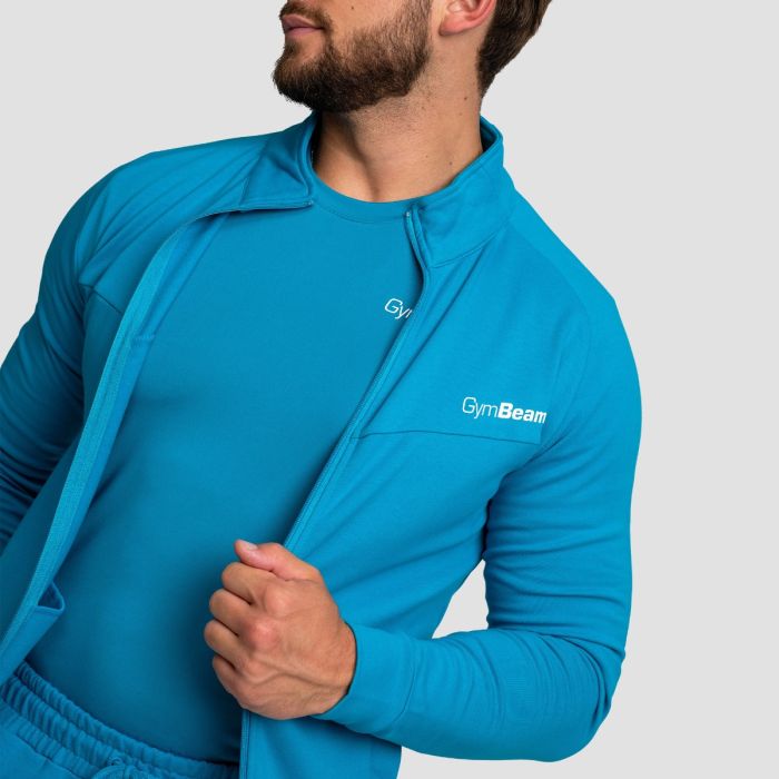 Muška dukserica Zip Up Limitless Aquamarine - GymBeam S