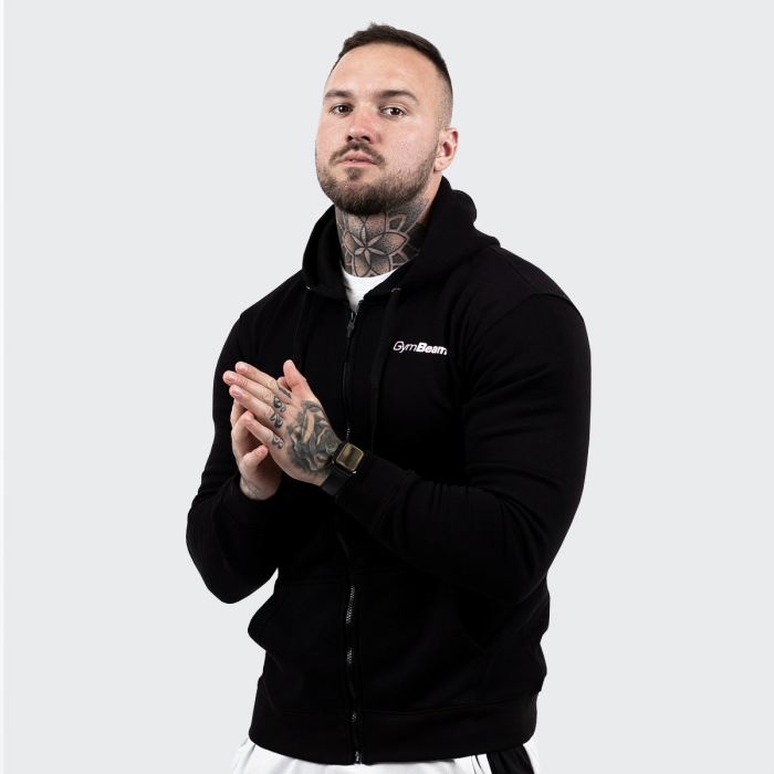 Duksa Zipper Hoodie Black - GymBeam XL