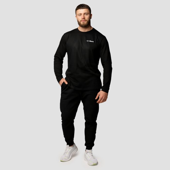 Muška majica dugih rukava Basic Black - GymBeam XXXL
