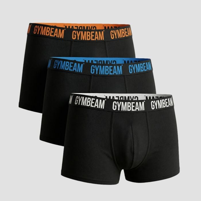 Men‘s FIT Trunks 3Pack Black - GymBeam M