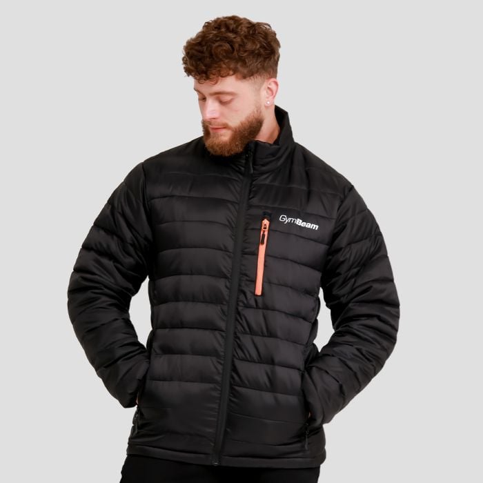 Muška puffer jakna Black/Orange - GymBeam L