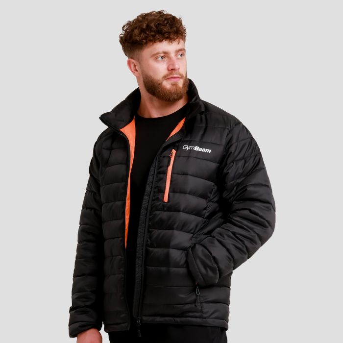Muška puffer jakna Black/Orange - GymBeam L
