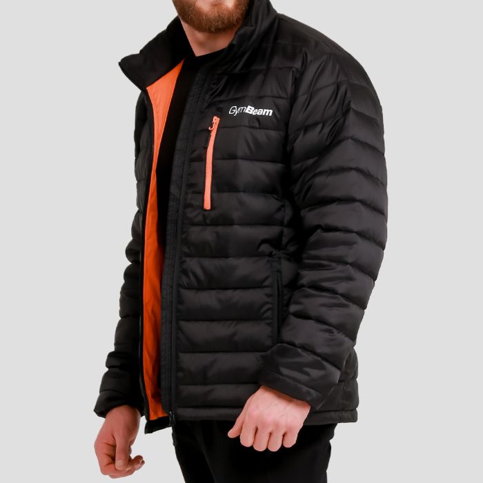 Muška puffer jakna Black/Orange - GymBeam L