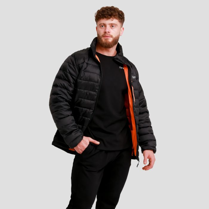 Muška puffer jakna Black/Orange - GymBeam L