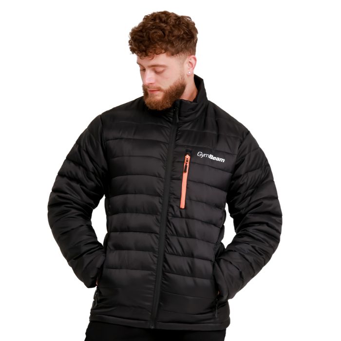 Muška puffer jakna Black/Orange - GymBeam L
