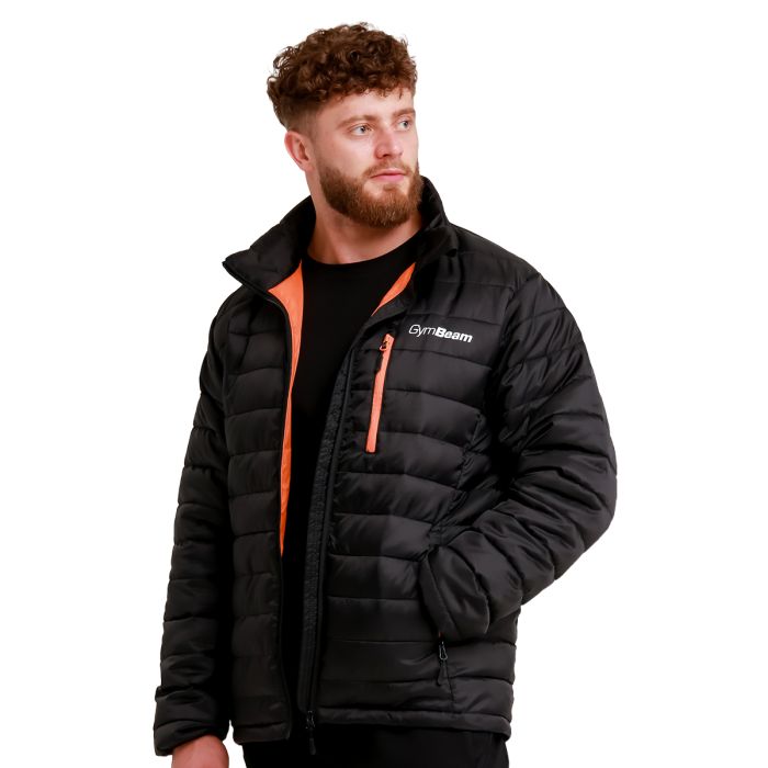 Muška puffer jakna Black/Orange - GymBeam L
