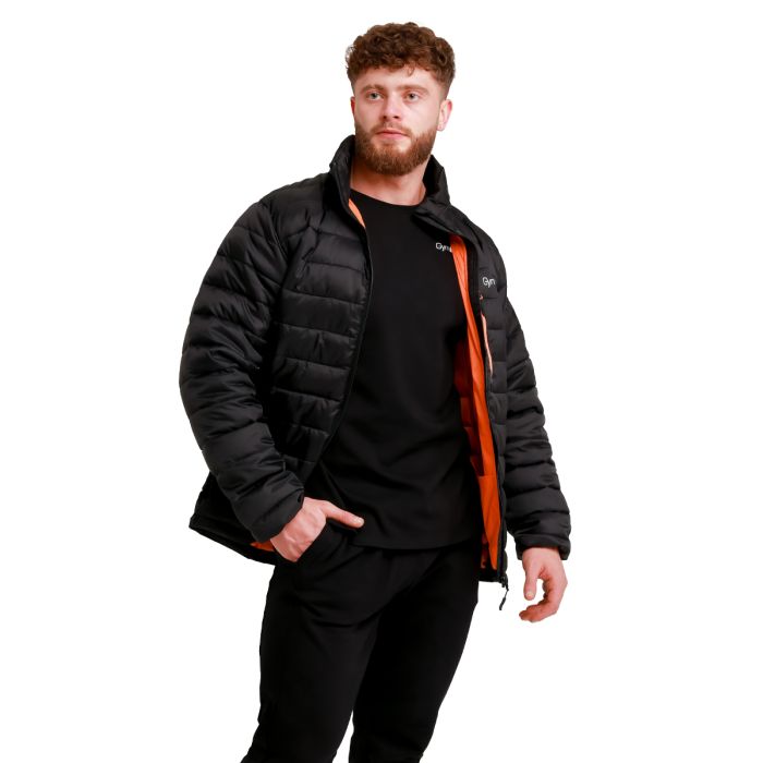 Muška puffer jakna Black/Orange - GymBeam L