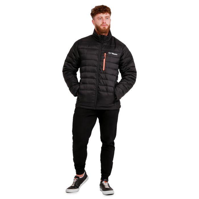 Muška puffer jakna Black/Orange - GymBeam L