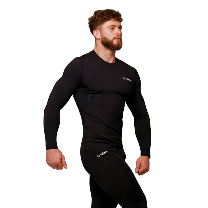 Kompresijska majica dugih rukava Mid black - GymBeam XL