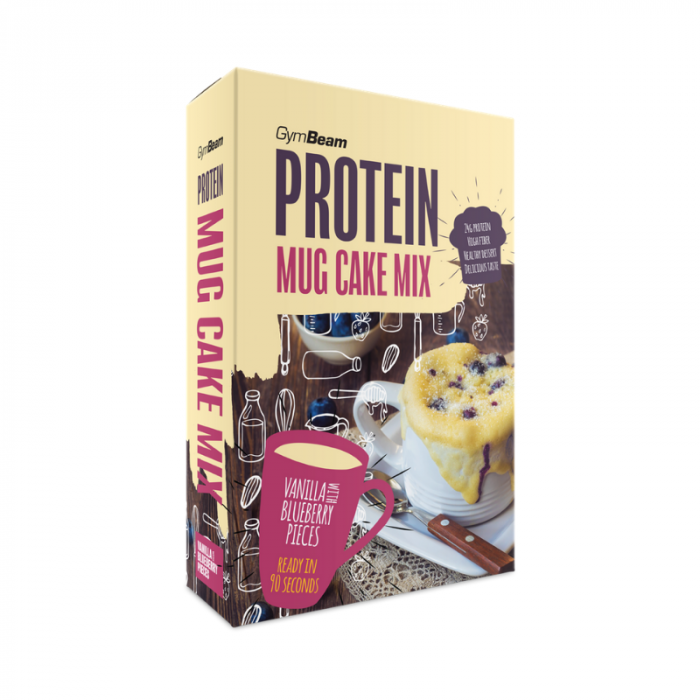 Proteinski Mug Cake Mix 500 g - GymBeam vanilija s komadićima borovnice