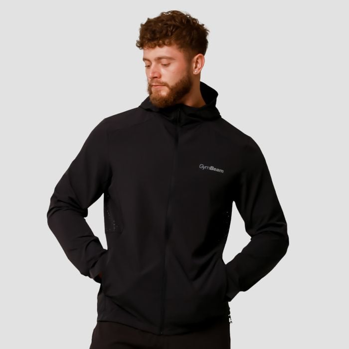 Pulse Running Jacket Black - GymBeam XL
