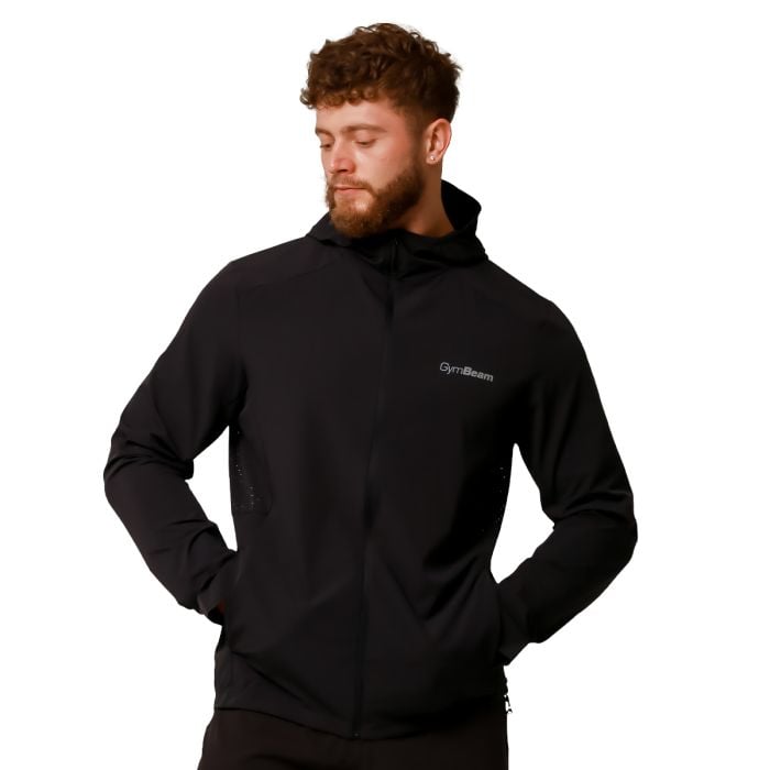 Pulse Running Jacket Black - GymBeam XL