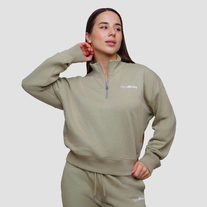 Women‘s Agile 1/2 Zip Jumper Sage - GymBeam XL