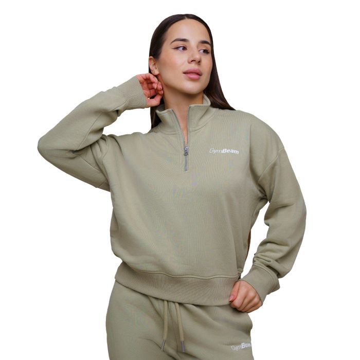 Women‘s Agile 1/2 Zip Jumper Sage - GymBeam XL