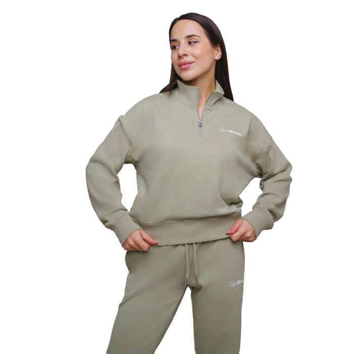 Women‘s Agile 1/2 Zip Jumper Sage - GymBeam XL