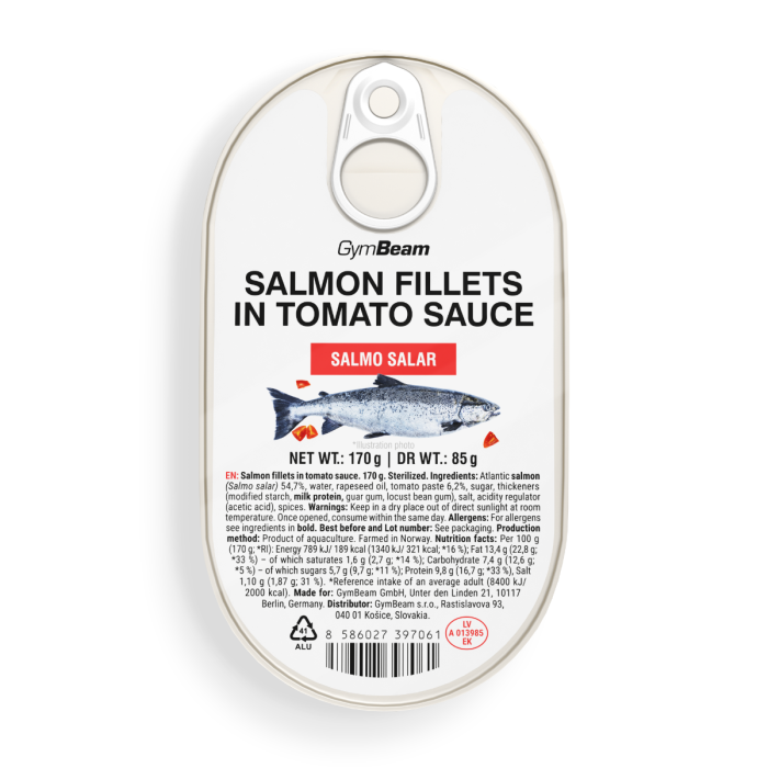 Fileti lososa u umaku od rajčice - GymBeam 170 g