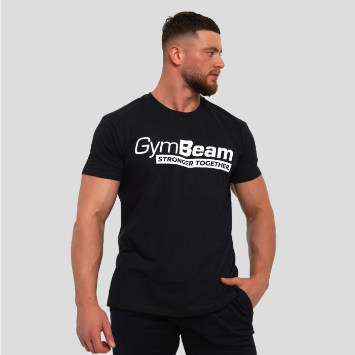Stronger Together T-shirt Black- GymBeam XL