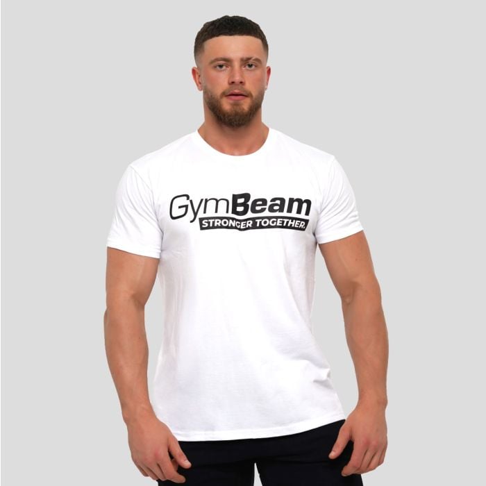 Stronger Together T-shirt White - GymBeam XL