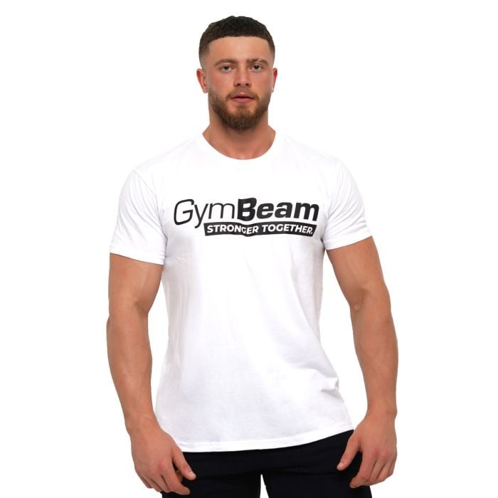 Stronger Together T-shirt White - GymBeam XL