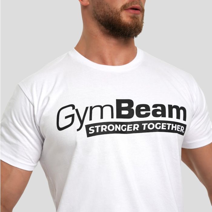 Stronger Together T-shirt White - GymBeam XL