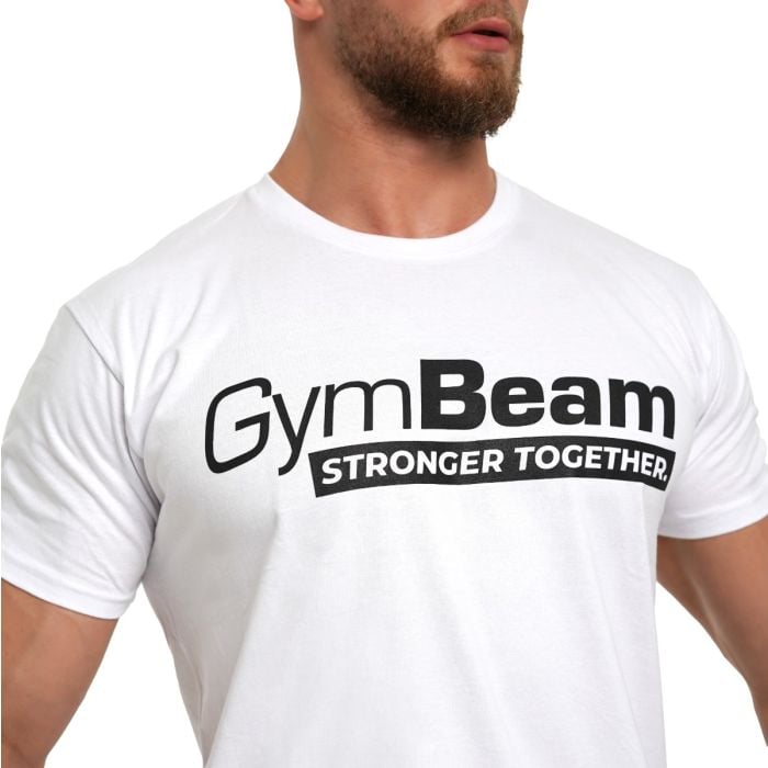 Stronger Together T-shirt White - GymBeam XL