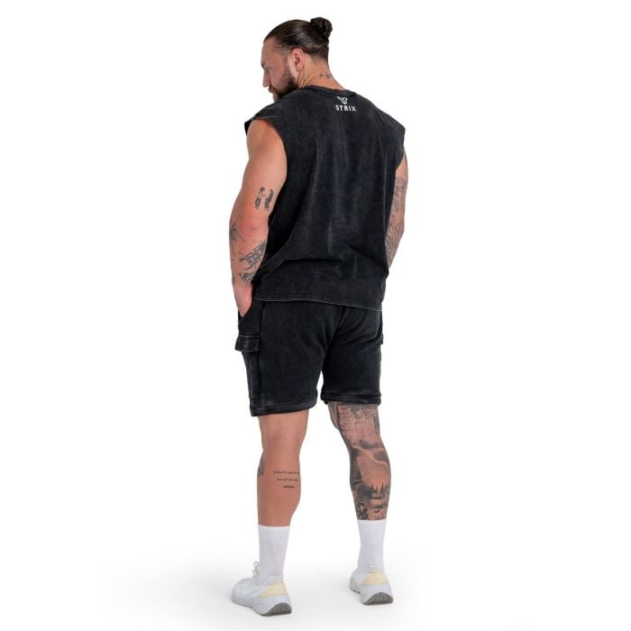 Majica bez rukava Washed Black - STRIX XL