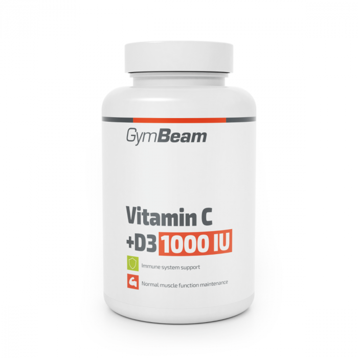 Vitamin C + D3 1000 IU - GymBeam 90 kaps.