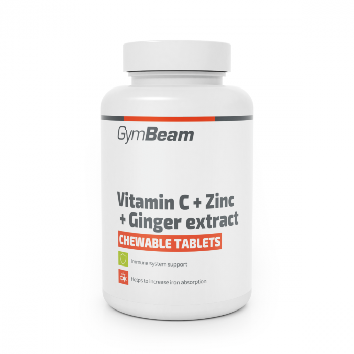Vitamin C + Cink + Ekstrakt đumbira pastile - GymBeam 90 tab