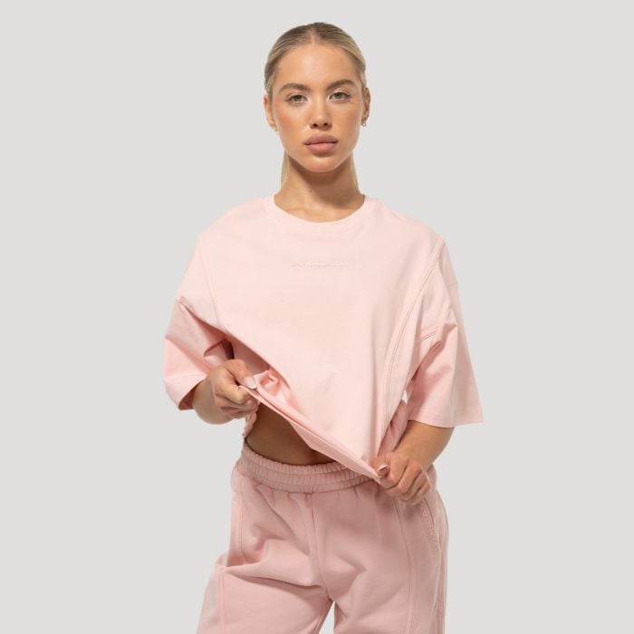 Женская футболка оверсайз Mochi розовая - GymBeam XL
