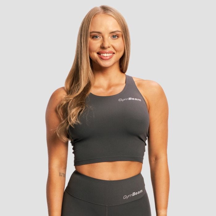 Ženski sportski top BEAT Charcoal - GymBeam L