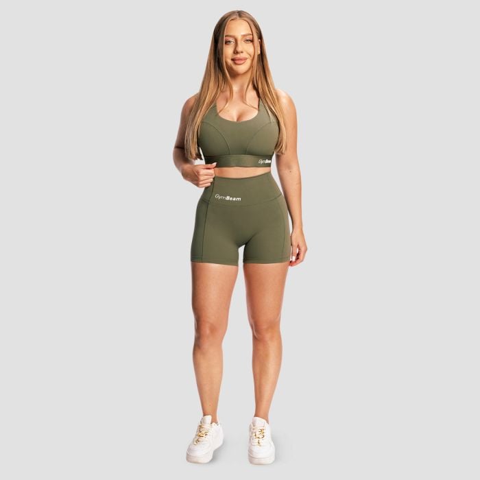 Ženske kratke hlače Combat Olive Grey - GymBeam XL