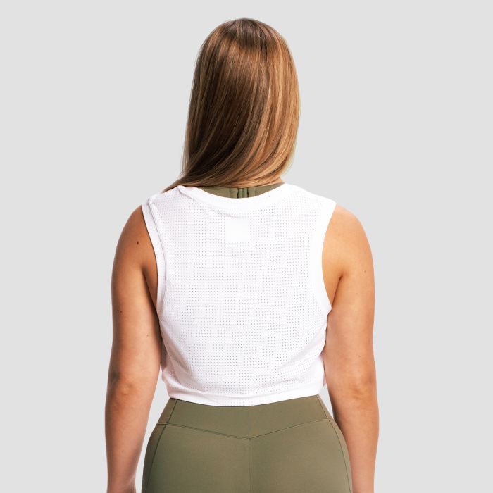Ženska majica bez rukava Combat White - GymBeam L