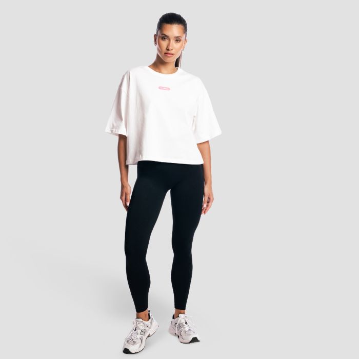 Ženska majica Girls Club Boxy White - GymBeam L