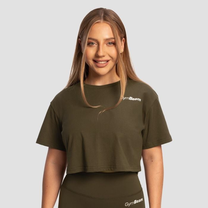 Ženski Crop Top Limitless Espresso - GymBeam XL
