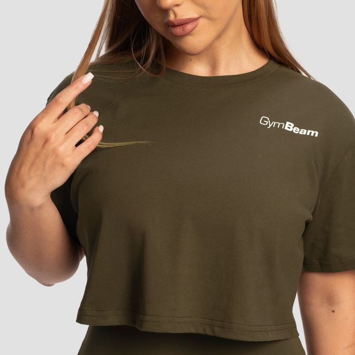 Ženski Crop Top Limitless Espresso - GymBeam XL