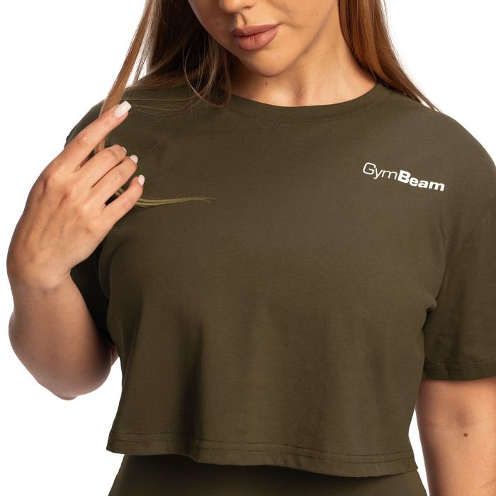 Ženski Crop Top Limitless Espresso - GymBeam XL
