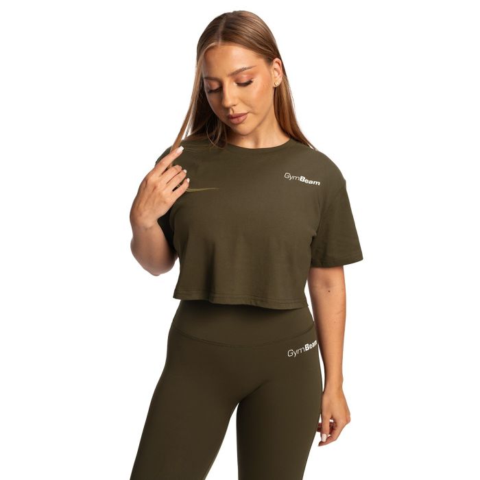 Ženski Crop Top Limitless Espresso - GymBeam XL