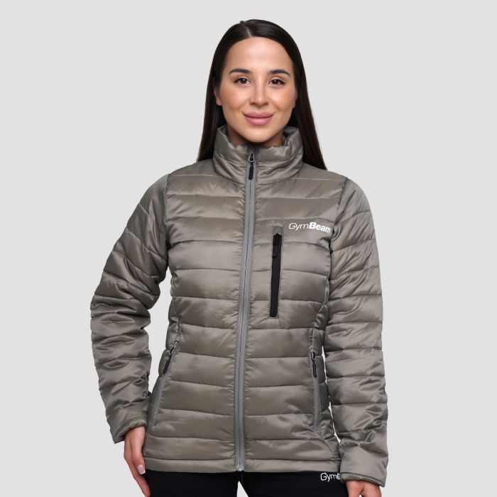 Ženska puffer jakna Vetiver/Black - GymBeam L