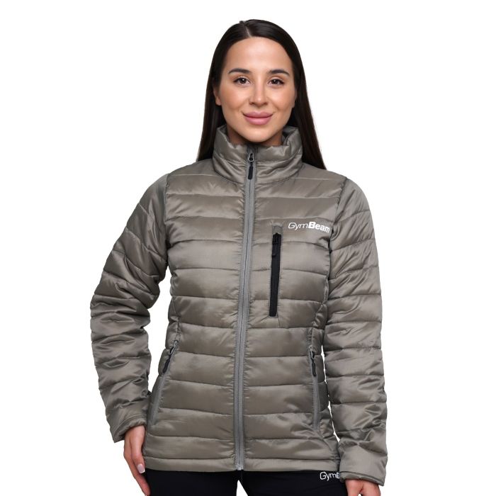Ženska puffer jakna Vetiver/Black - GymBeam L
