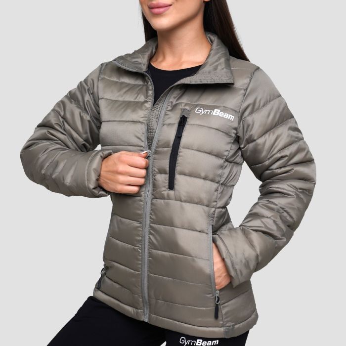 Ženska puffer jakna Vetiver/Black - GymBeam L