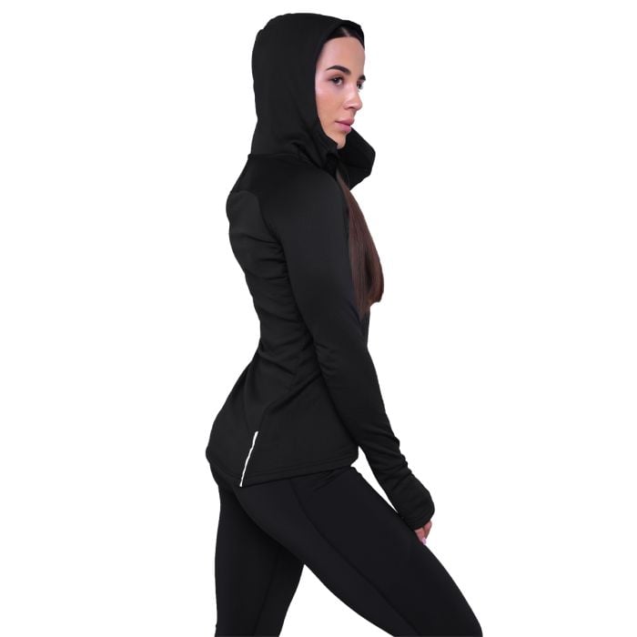 Ženska majica za trčanje 1/2 Zip Black - GymBeam M