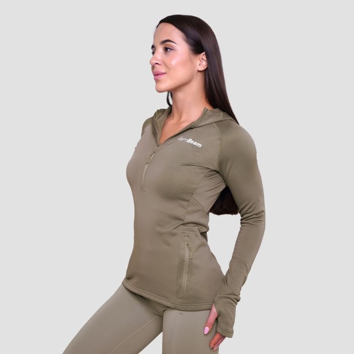 Ženska majica za trčanje 1/2 Zip Vetiver - GymBeam M