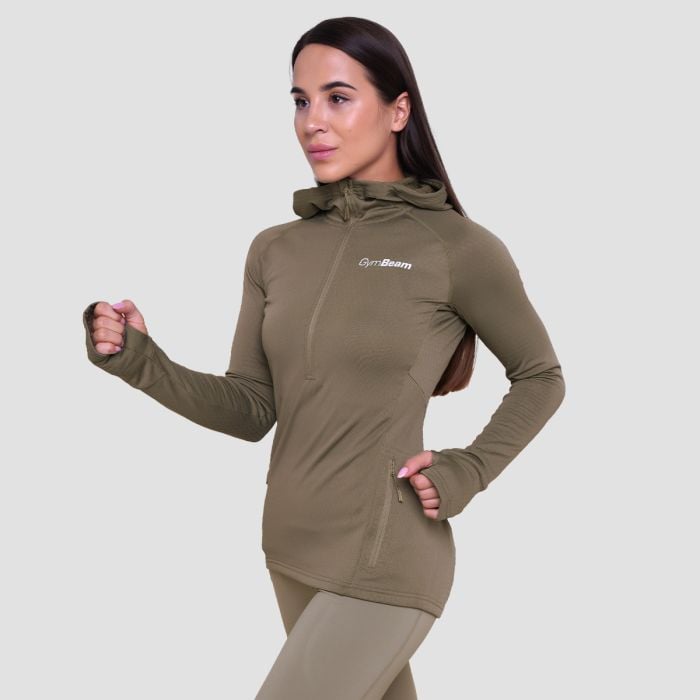 Ženska majica za trčanje 1/2 Zip Vetiver - GymBeam M